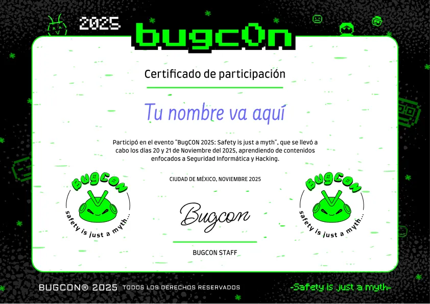 Certificado BugCON